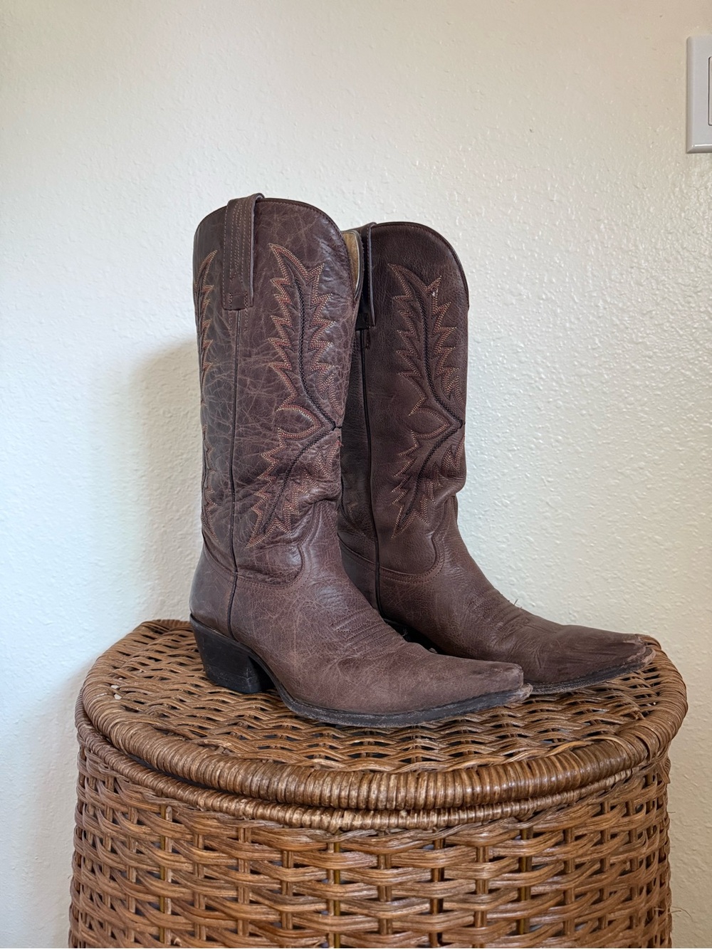 Steve Madden Lonesome Brown Leather Western Heeled Boots